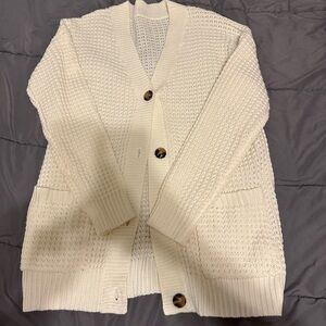 Cozy Cream Button-Up Women's Sweater